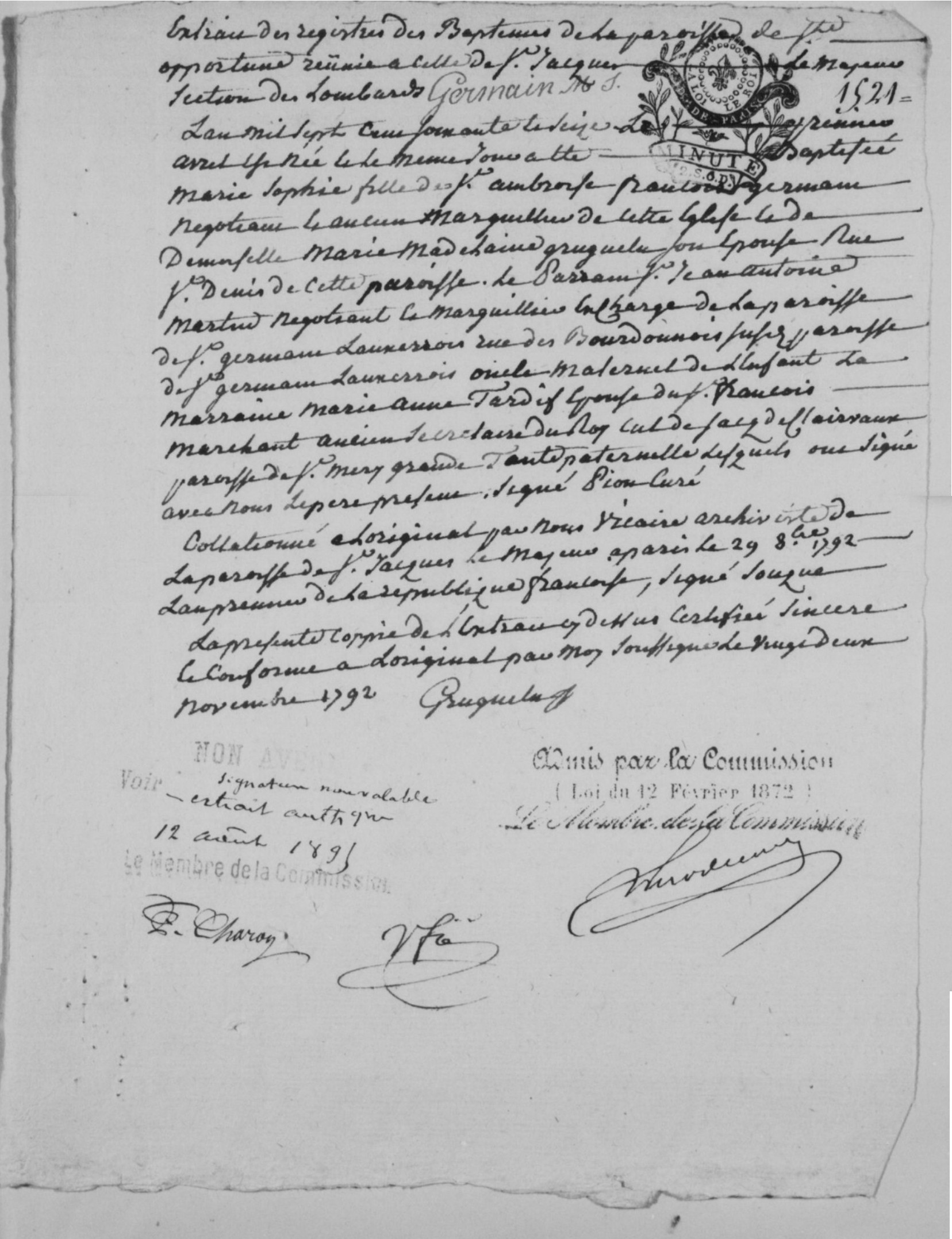 Original birth certificate