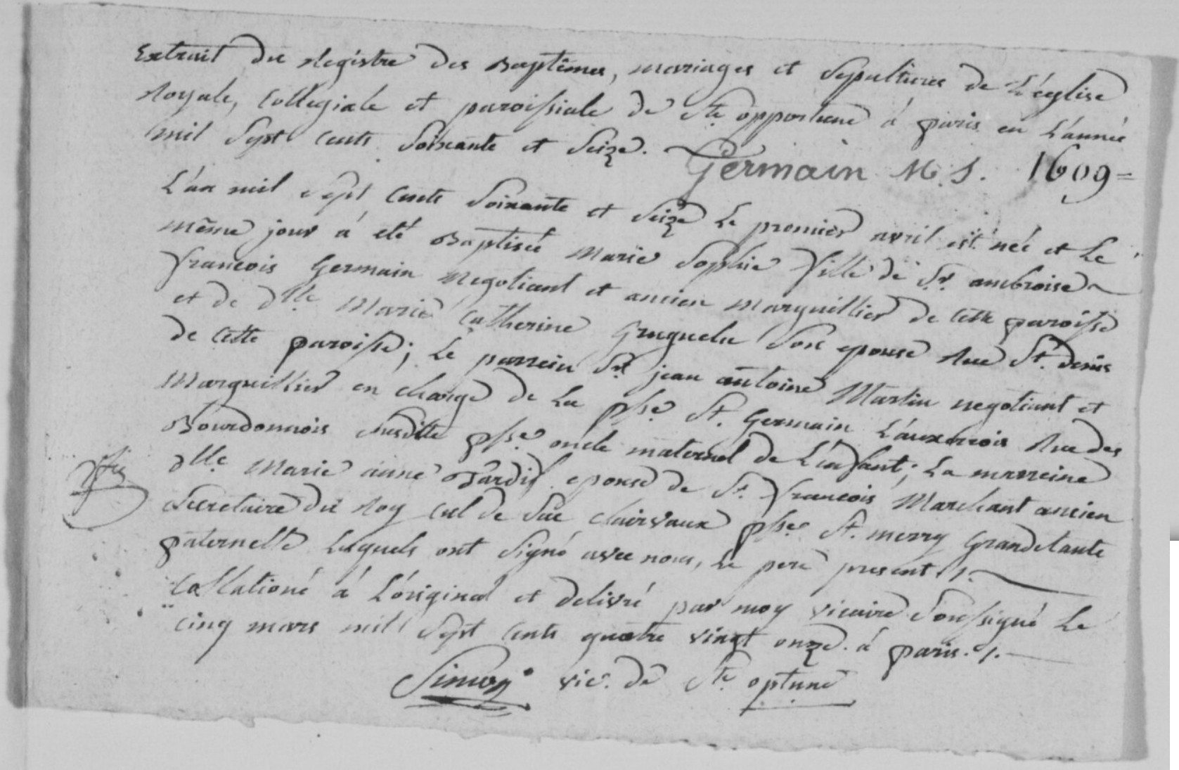 Original birth certificate