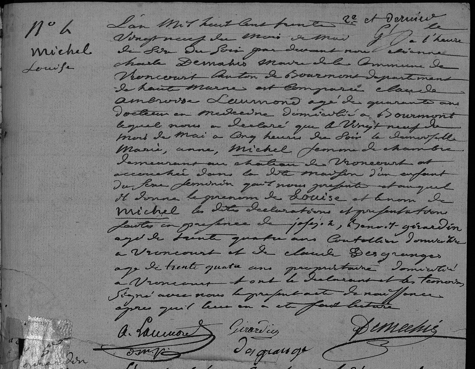 Original birth certificate