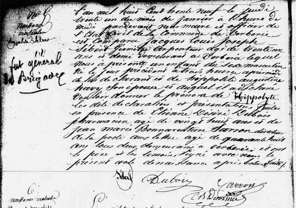 Original birth certificate