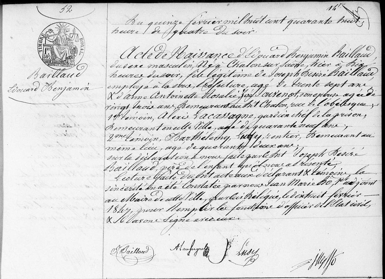 Original birth certificate