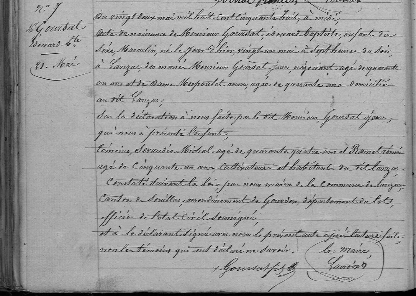 Original birth certificate