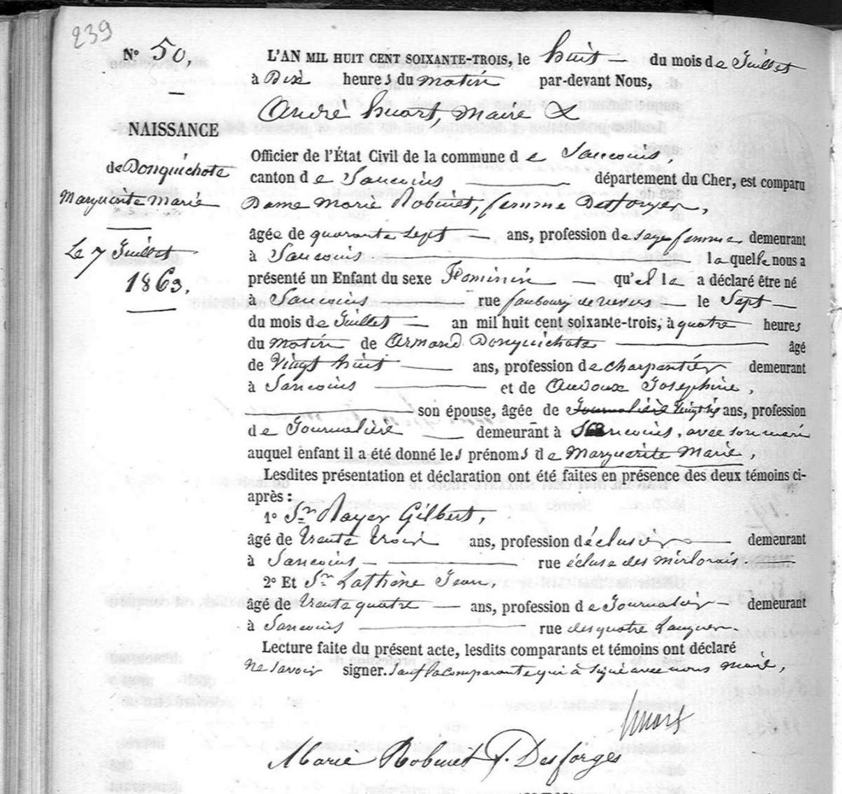 Original birth certificate