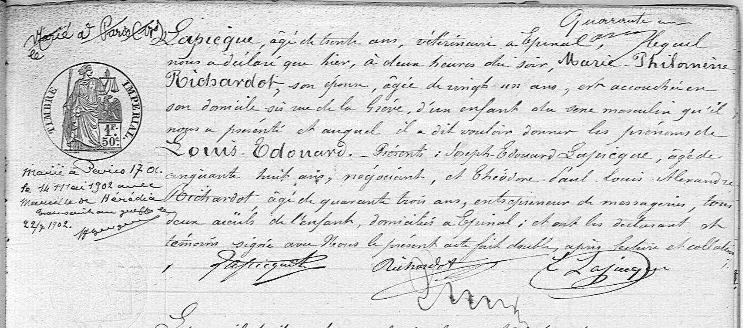 Original birth certificate