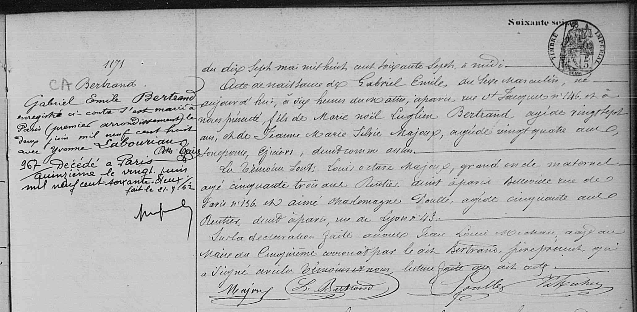 Original birth certificate