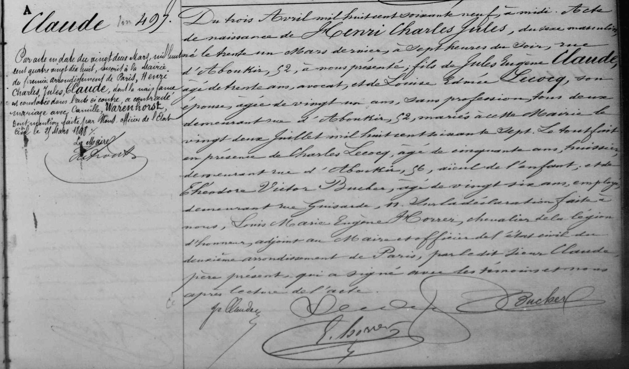 Original birth certificate