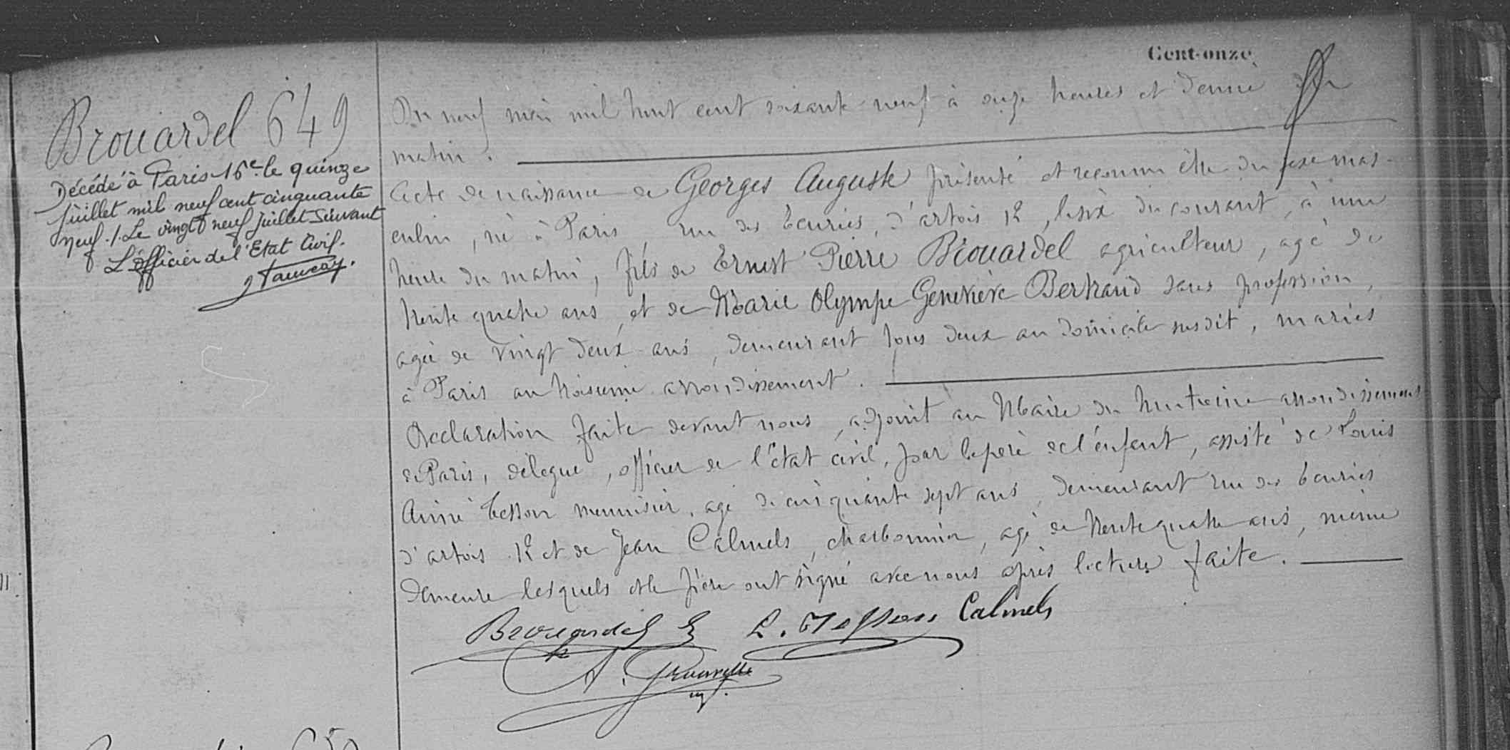 Original birth certificate