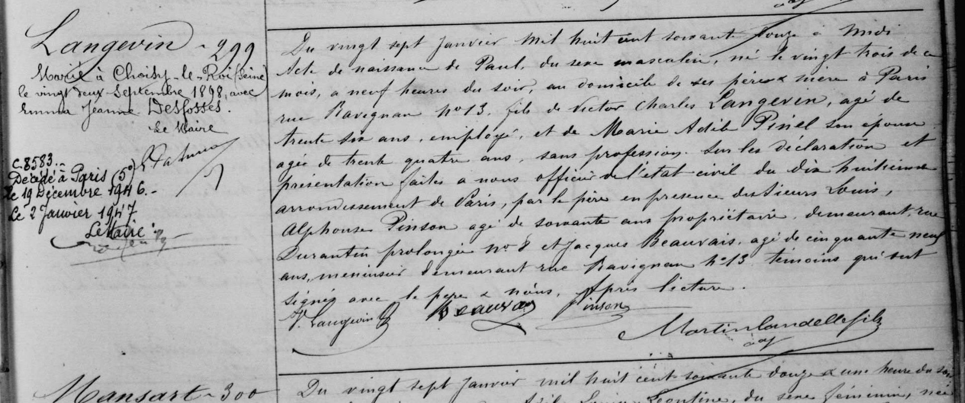 Original birth certificate