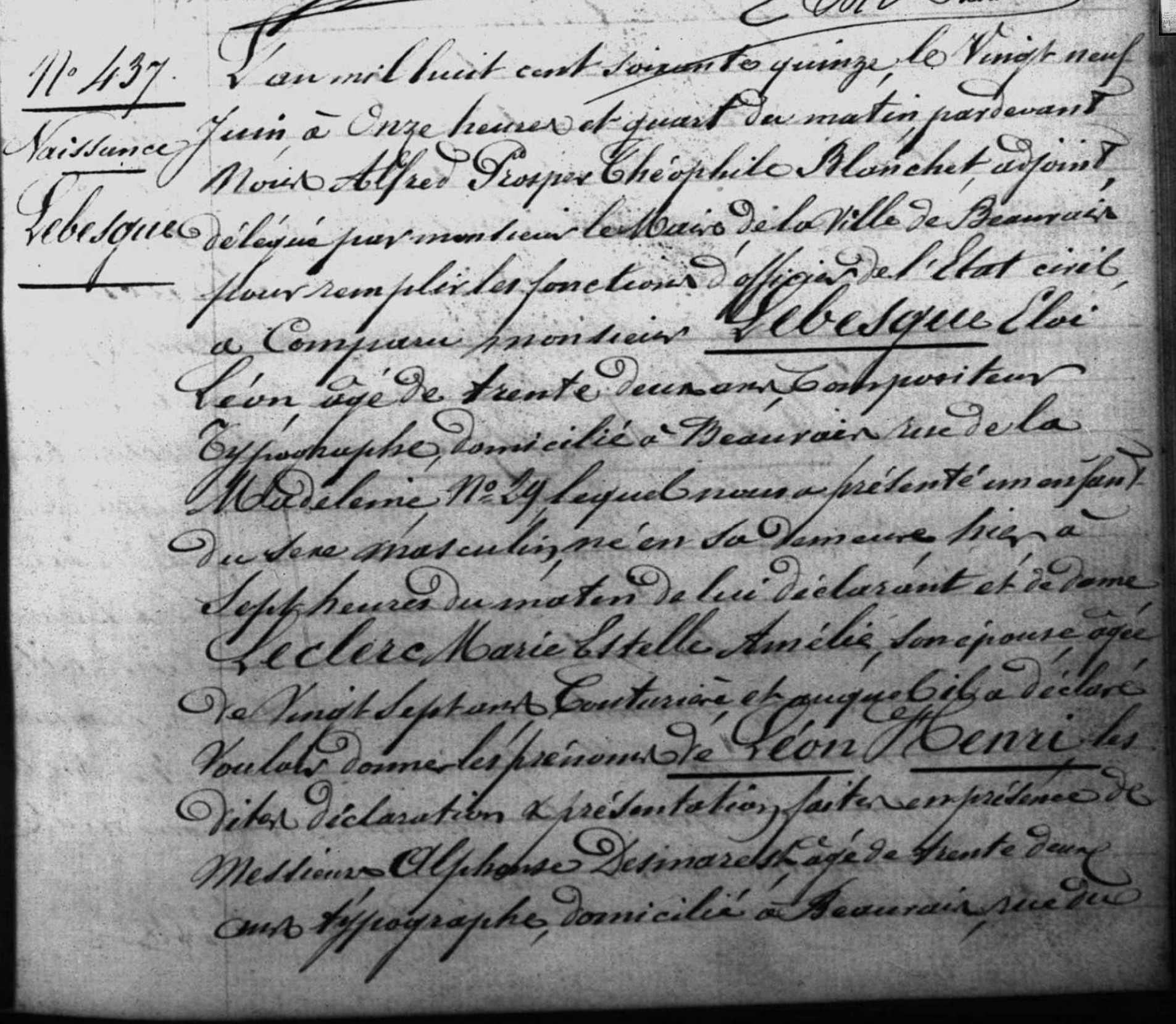 Original birth certificate