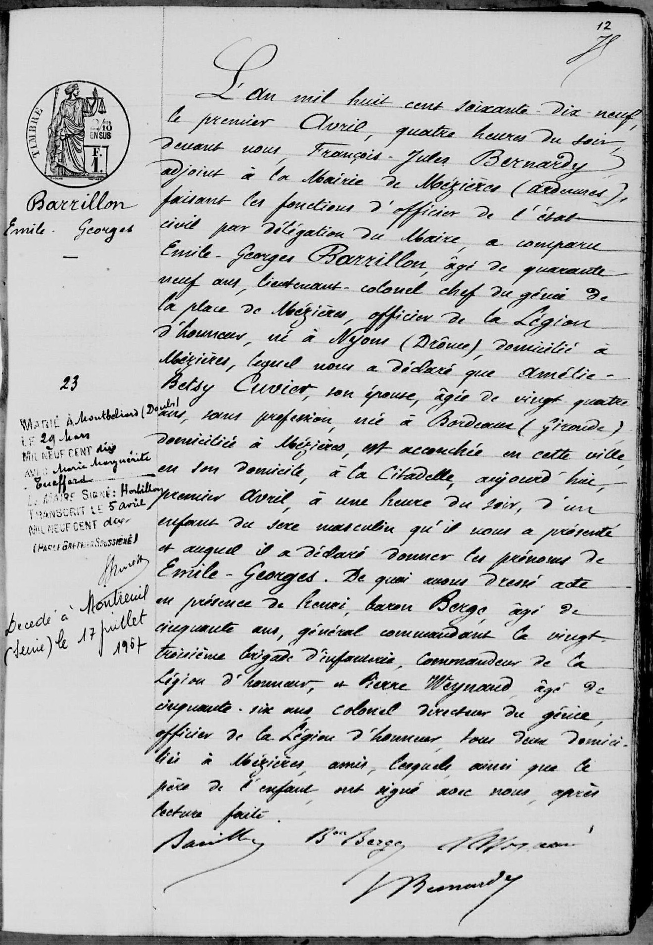 Original birth certificate