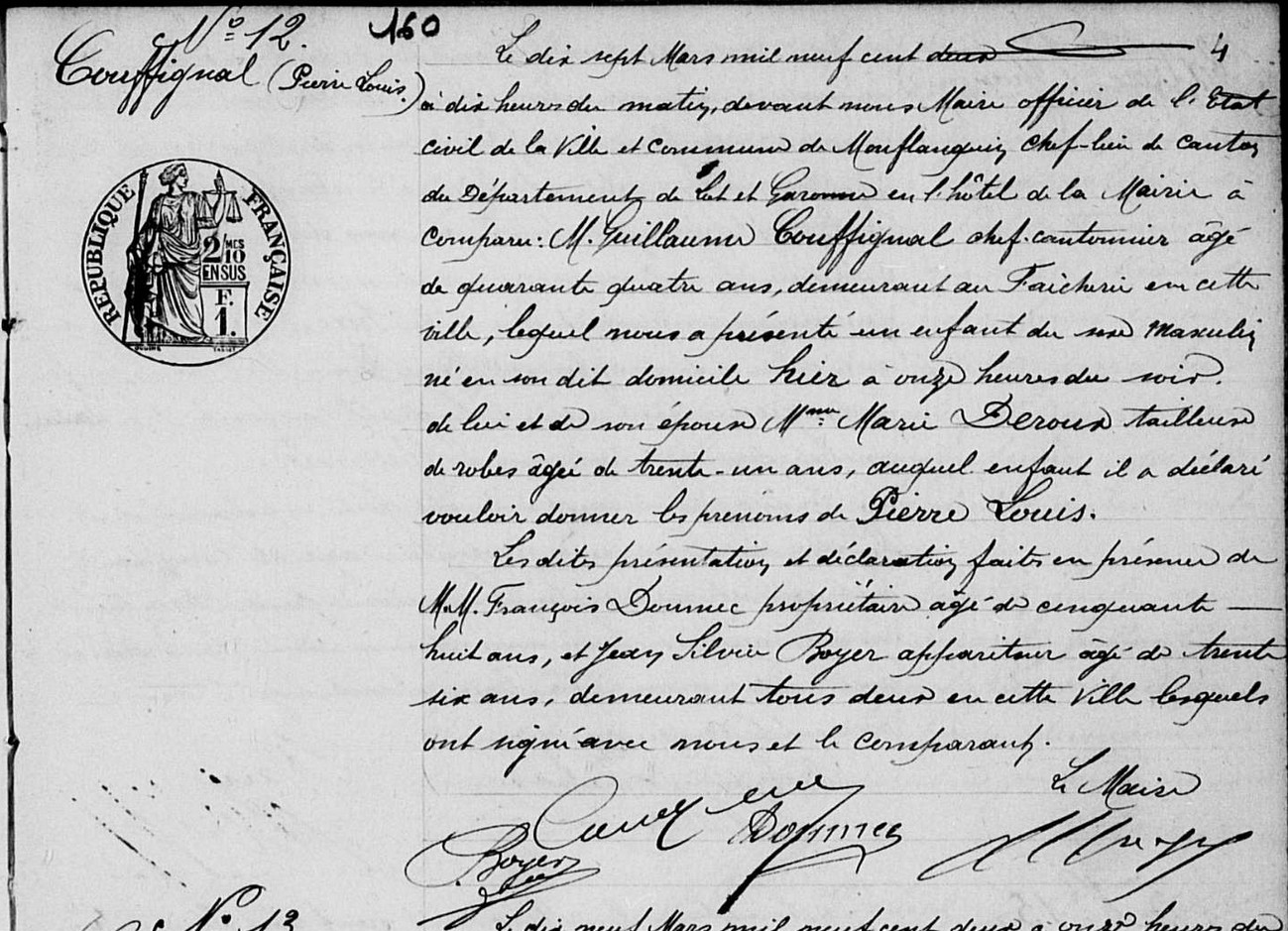 Original birth certificate