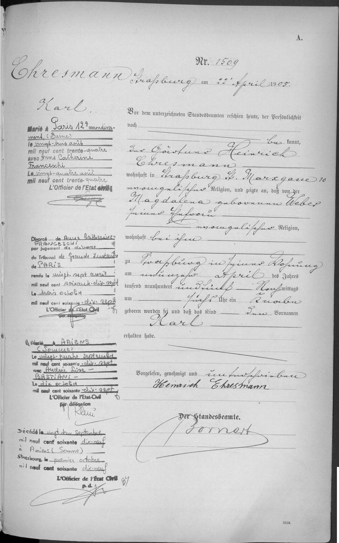 Original birth certificate