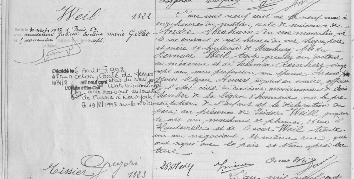 Original birth certificate