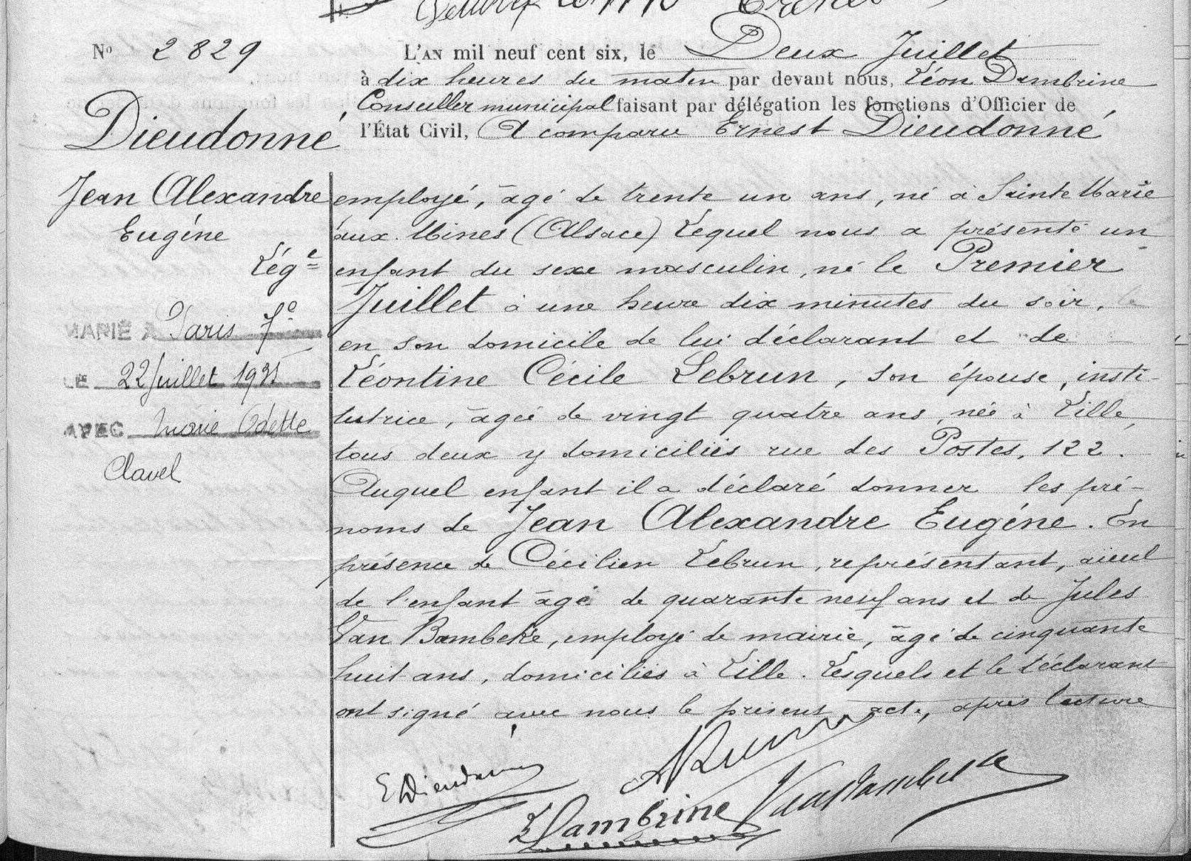 Original birth certificate