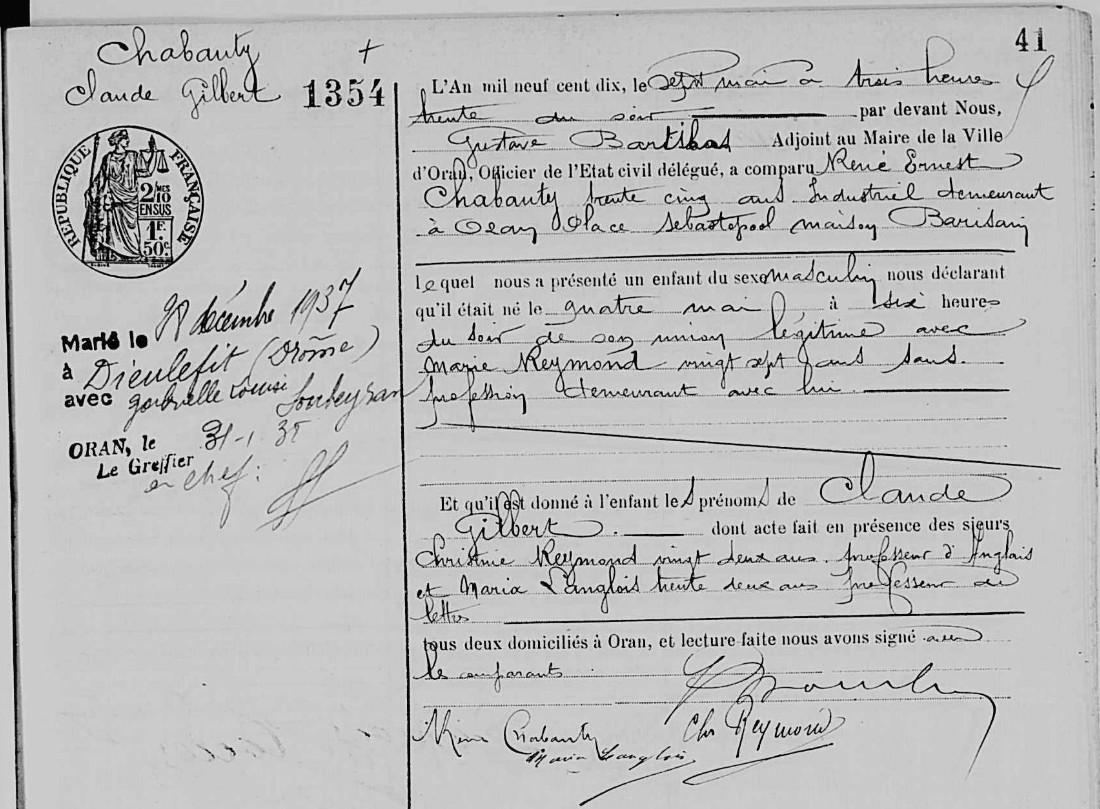 Original birth certificate