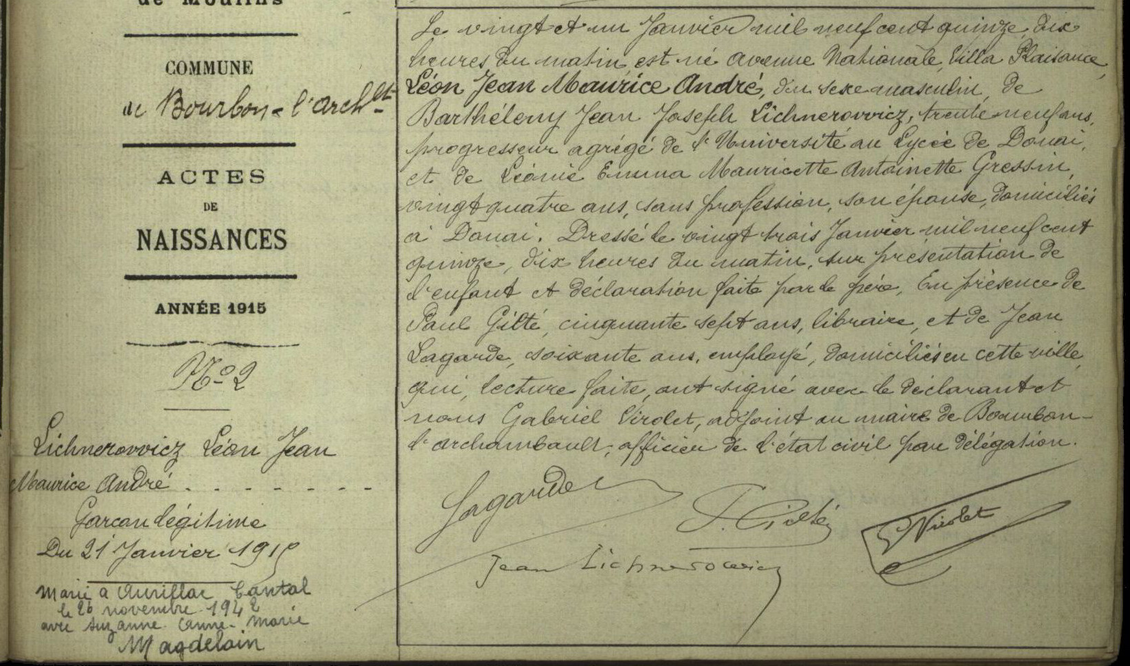 Original birth certificate