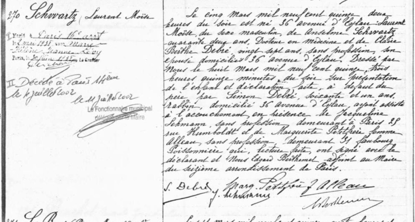 Original birth certificate