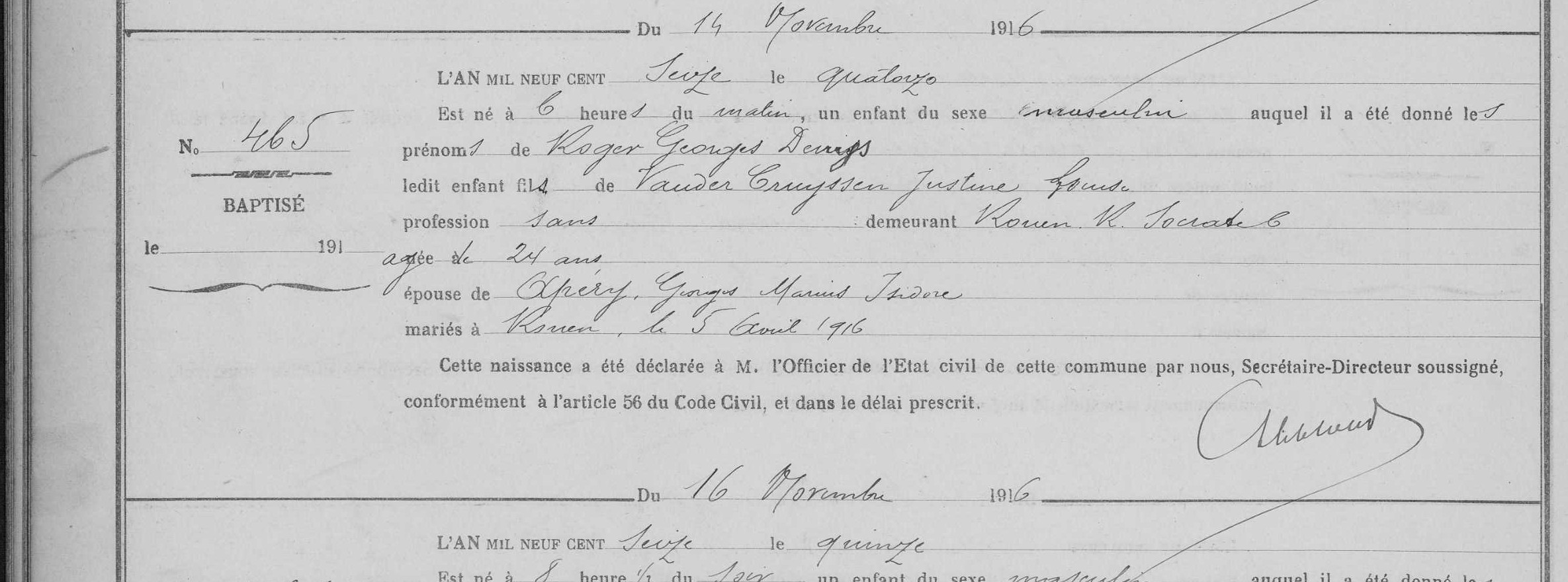 Original birth certificate